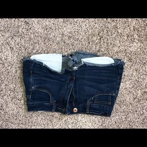 Super stretch high waist shortie raw cut hem